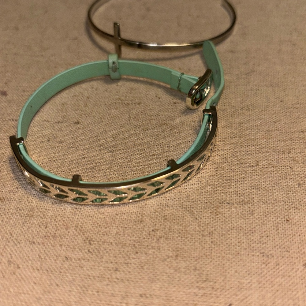 Stella & Dot bracelets medium size wrists, one cross 925 & one teal band
